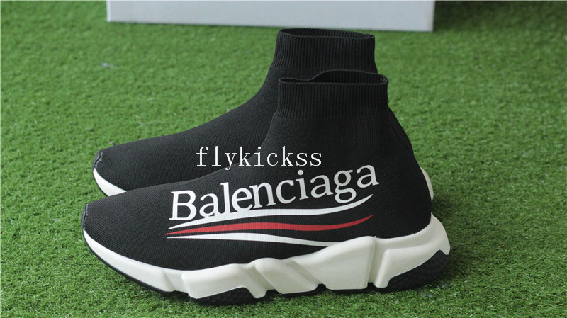Balenciaga Pattern Speed Trainer Sock Black